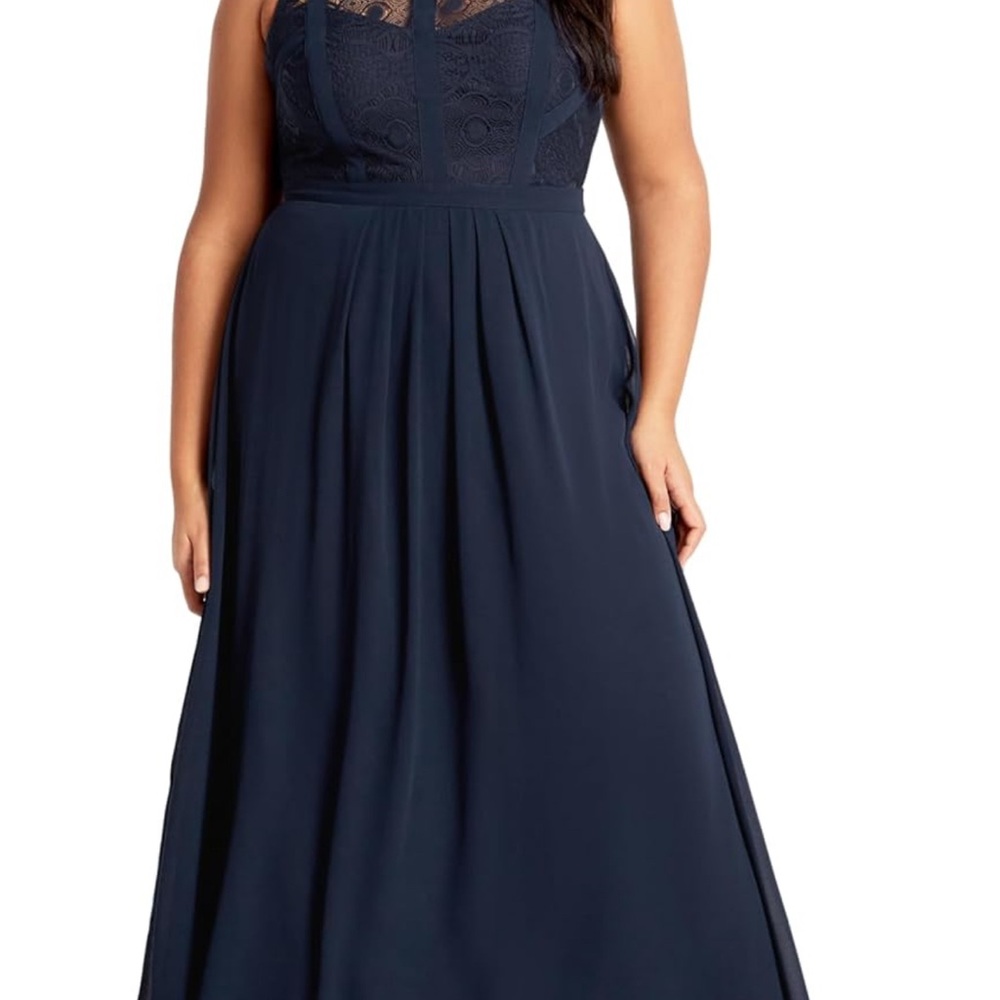 CITY CHIC Navy Sleeveless Maxi Dress- NMT SIZE 16 - Picture 3 of 12